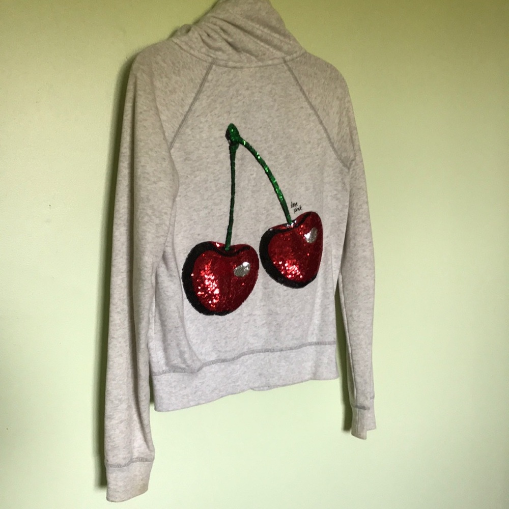 VS Pink Vegas hoodie with sequin cherries